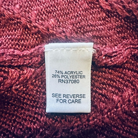 Cato Open Front Sleeveless Knit Cardigan - Womens Size Medium - Maroon - Picture 4 of 4